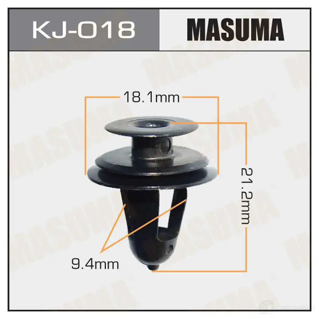 Клипса пластиковая MASUMA 1422886755 KJ-018 BG FM8F