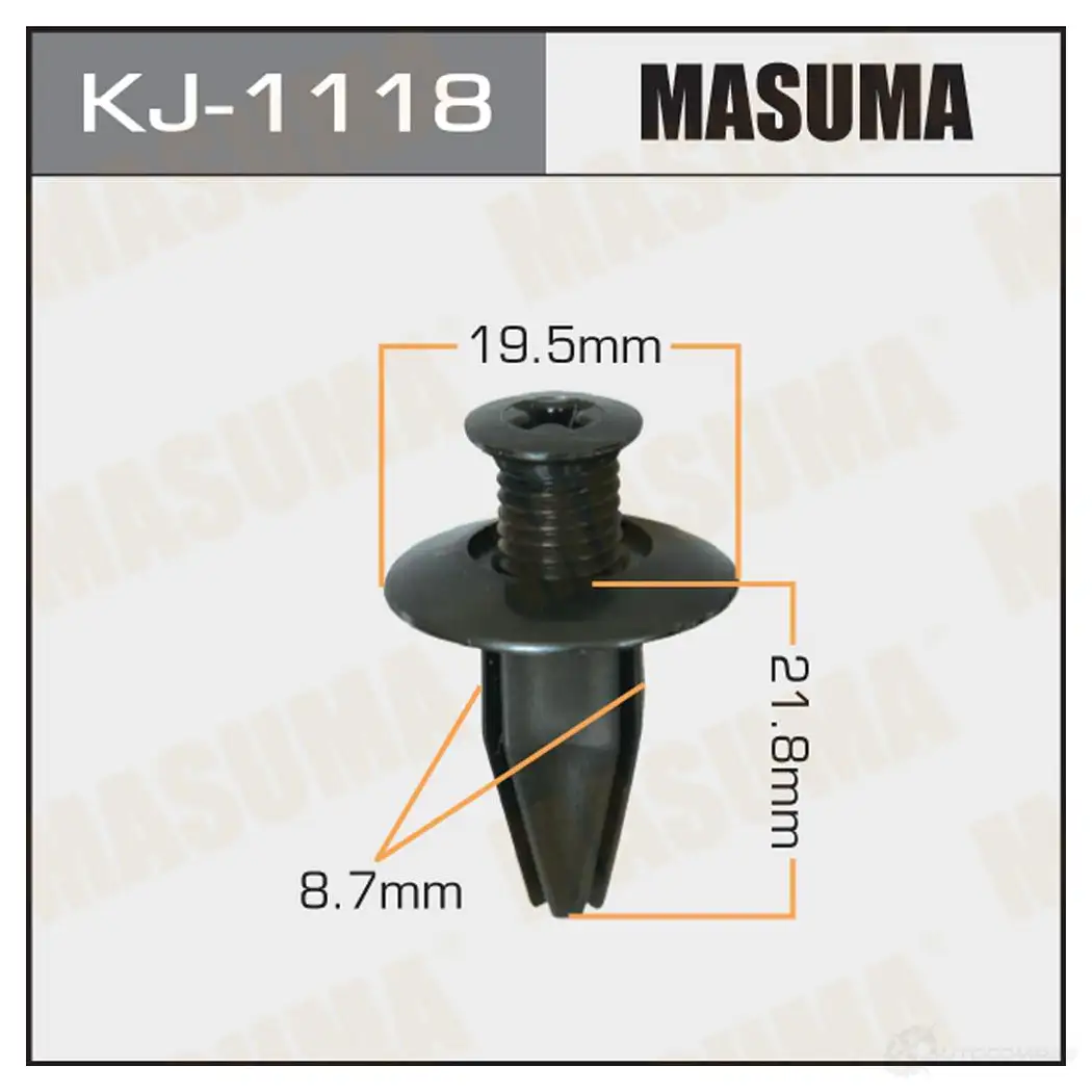 Клипса пластиковая MASUMA 1422887259 Q 2BVP KJ-1118