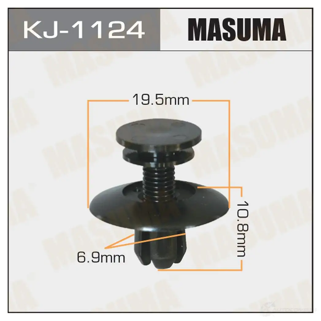Клипса пластиковая MASUMA KJ-1124 B6R 7ET6 1422887257