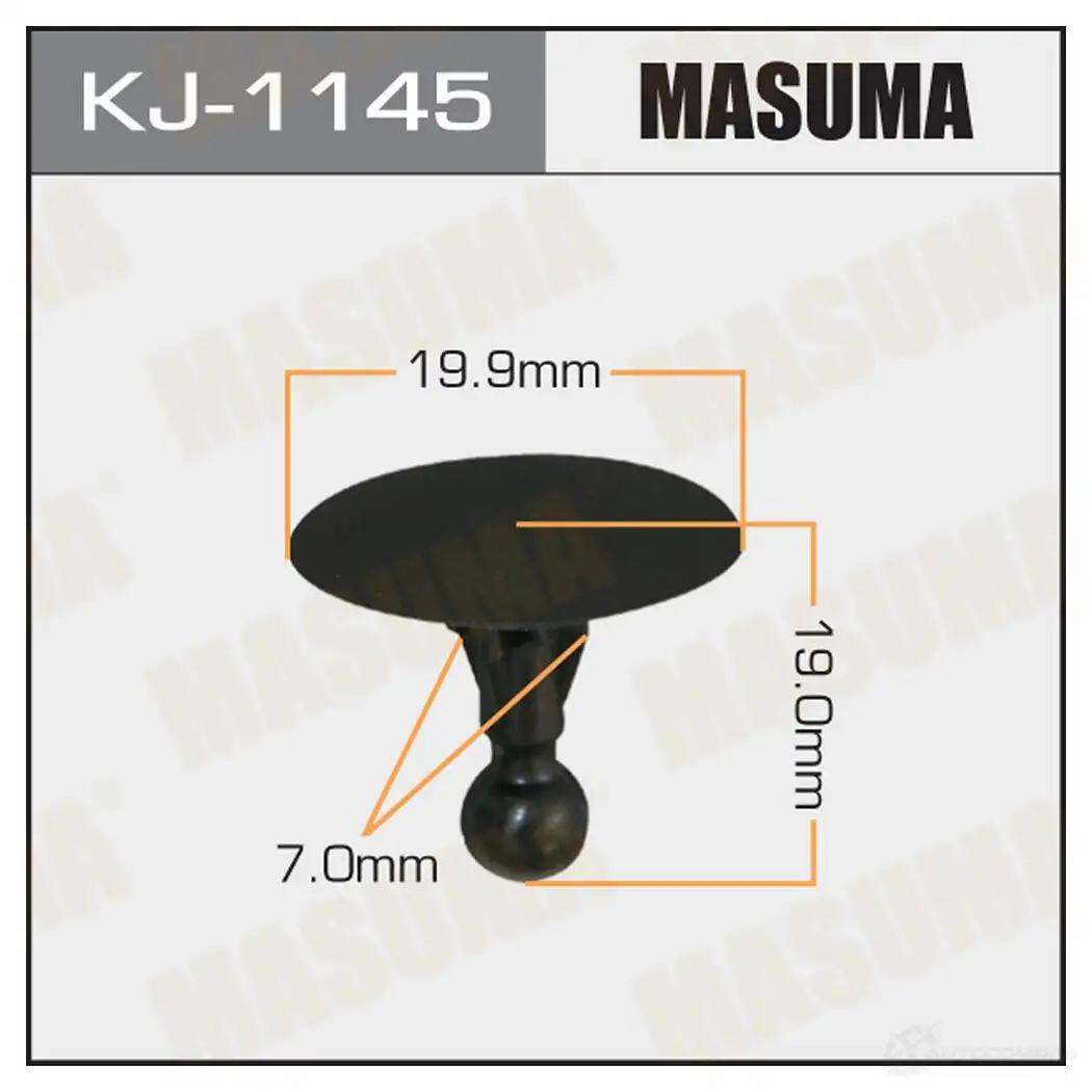 Клипса пластиковая MASUMA PYB6 U 1422886502 KJ-1145