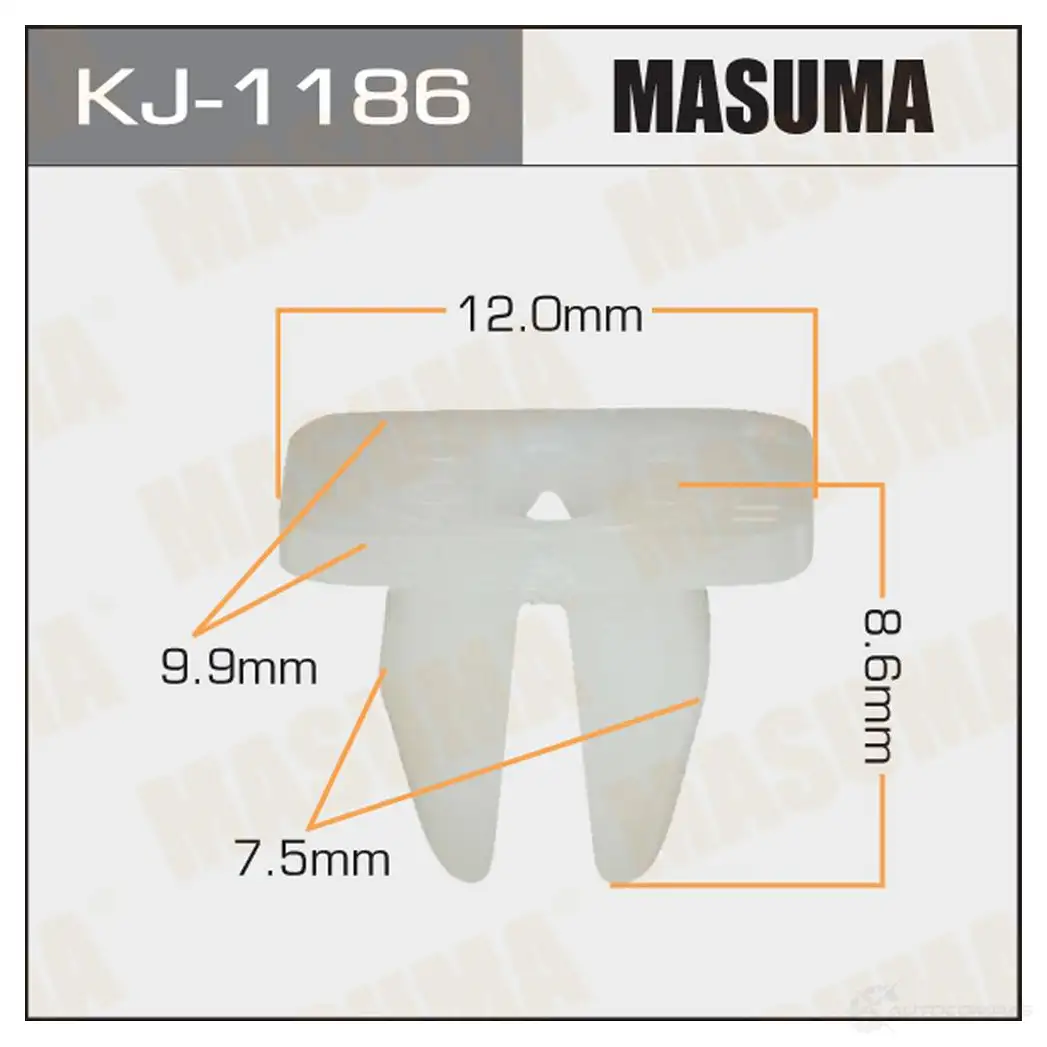 Клипса пластиковая MASUMA KJ-1186 1422886602 A4C M95A