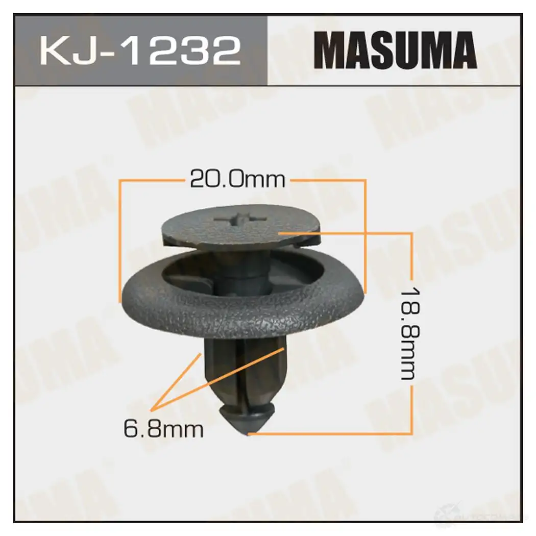 Клипса пластиковая MASUMA KJ-1232 1422886543 8UT 0XZ