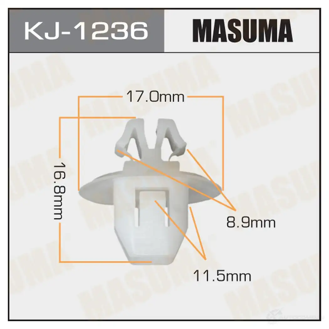 Клипса пластиковая MASUMA KJ-1236 CCSKA S 1422886540