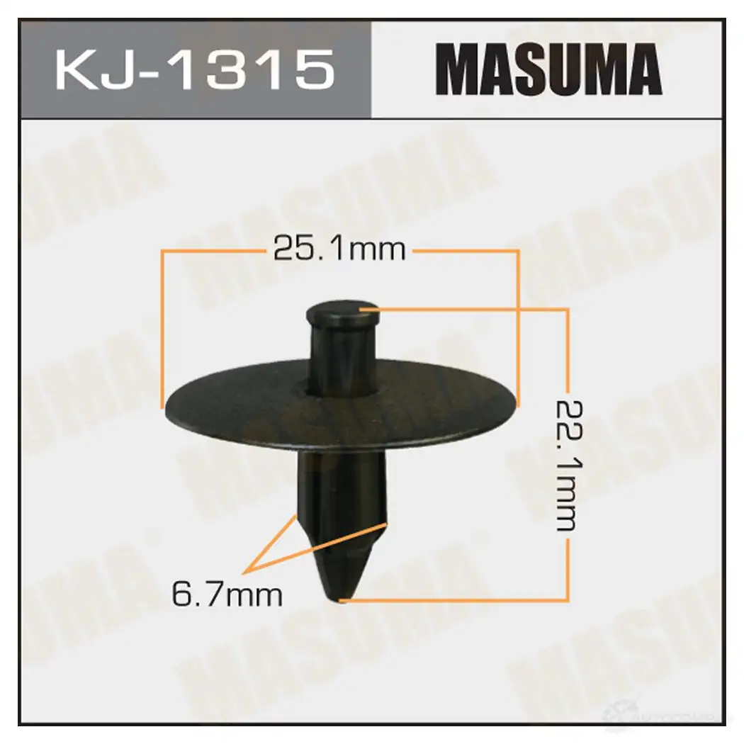 Клипса пластиковая MASUMA 1422887297 QE5 AU9D KJ-1315