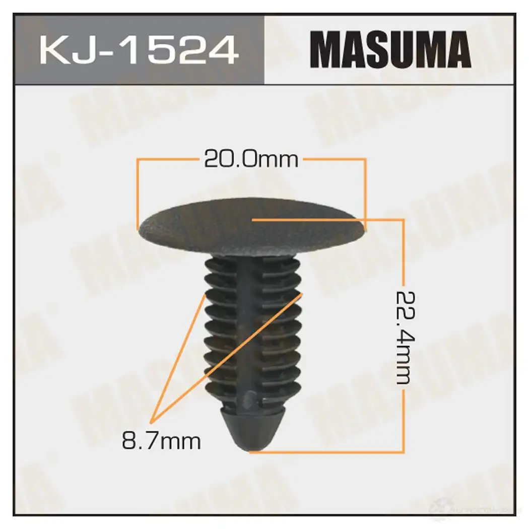 Клипса пластиковая MASUMA 1422886278 KJ-1524 B 73WG