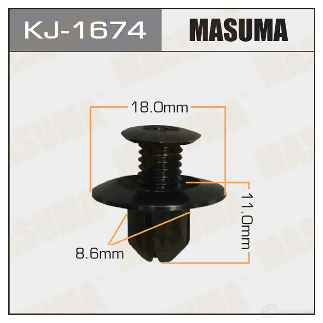 Клипса пластиковая MASUMA KJ-1674 1422887140 XH5 6X