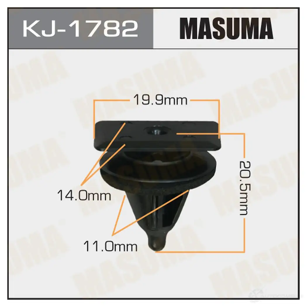 Клипса пластиковая MASUMA 1422886375 KJ-1782 BF5M S