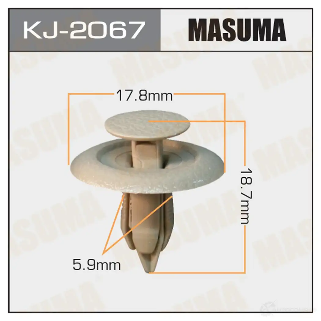 Клипса пластиковая MASUMA 1422884745 KJ-2067 IEI SS