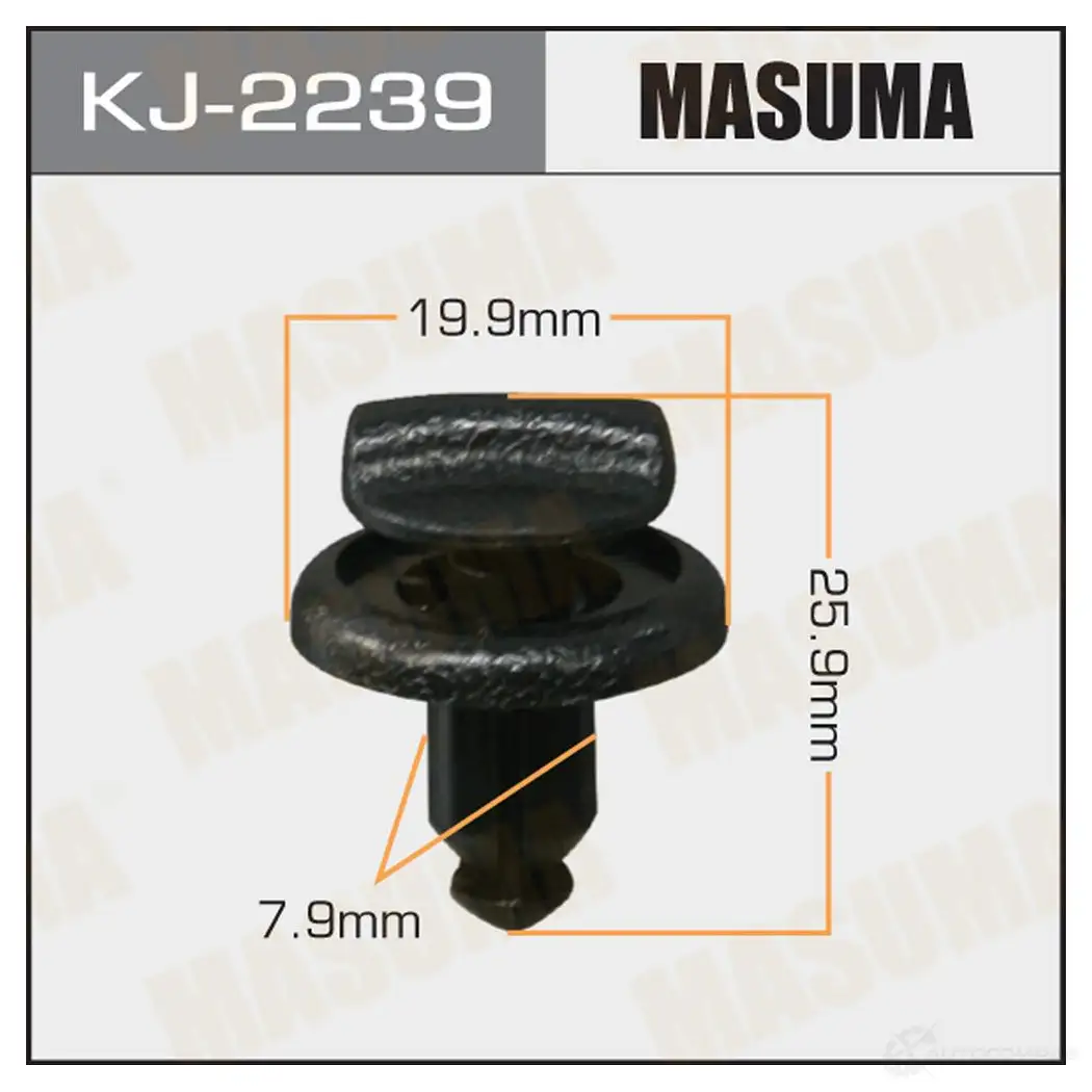 Клипса пластиковая MASUMA KJ-2239 4000A V 1422886182 изображение 0