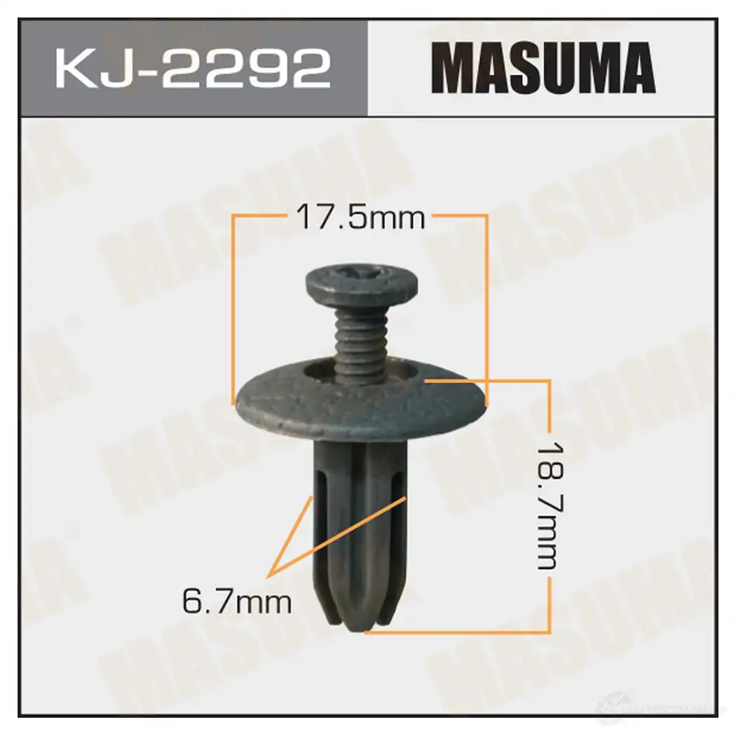 Клипса пластиковая MASUMA KJ-2292 J9W NZES 1422884694