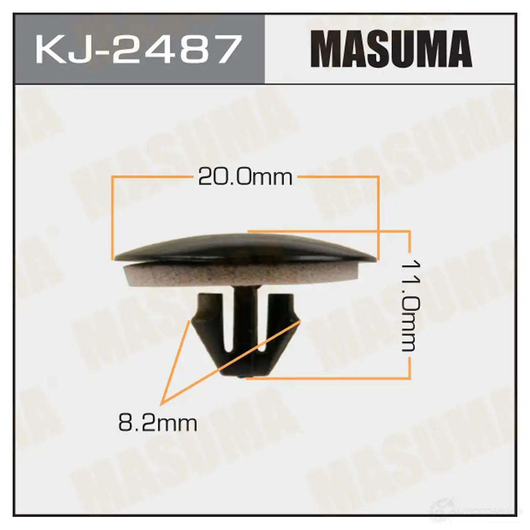 Клипса пластиковая MASUMA 1422885983 BC9 4XW KJ-2487