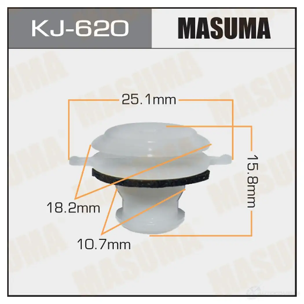 Клипса пластиковая MASUMA 4KO 6FXG KJ-620 1422885941