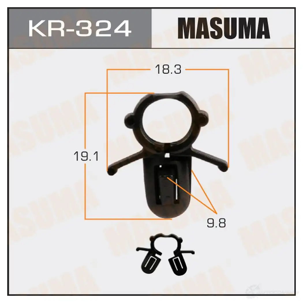 Клипса пластиковая MASUMA X WQPI3O 1422885751 KR-324
