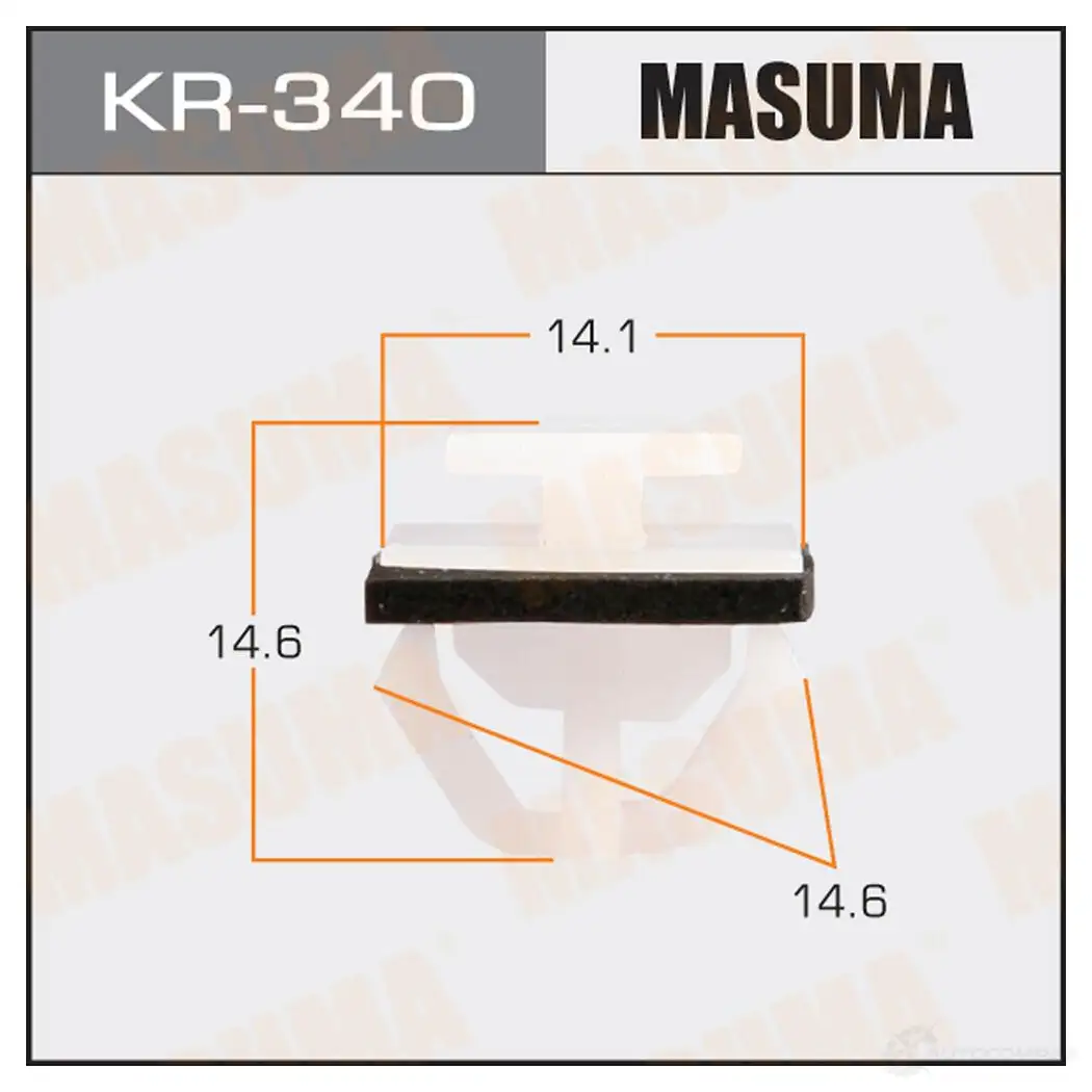 Клипса пластиковая MASUMA KR-340 Q8F4X G5 1422885734