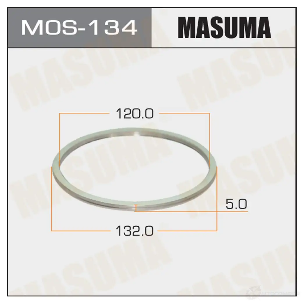 Кольцо уплотнительное глушителя 120х132 уп. 20шт MASUMA MOS-134 1422883846 99K PA
