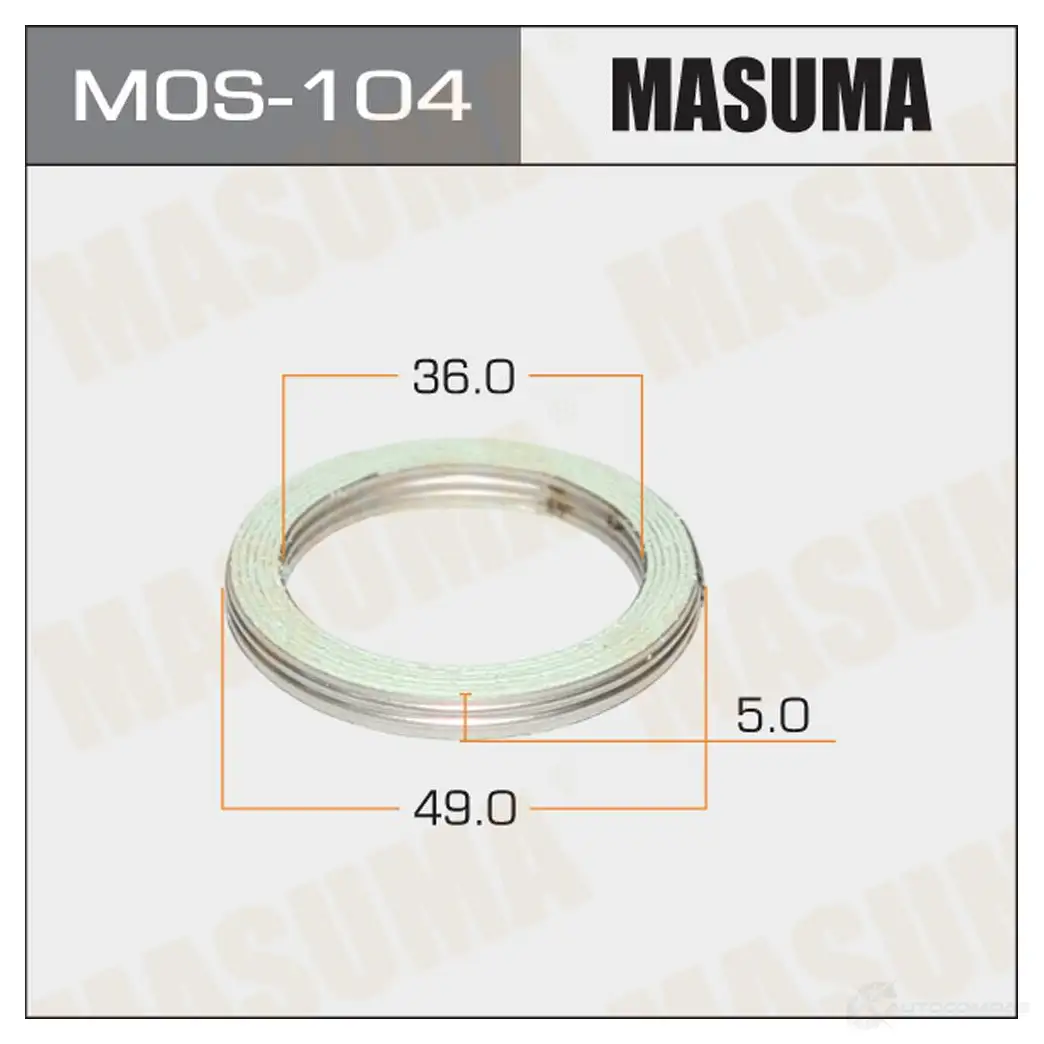 Кольцо уплотнительное глушителя 36х49 уп. 20шт MASUMA MOS-104 1422883857 1U7AD Z изображение 0