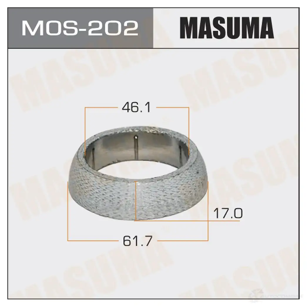 Кольцо уплотнительное глушителя 46.1x61.7x17 MASUMA MOS-202 1422883836 CIV VST изображение 0