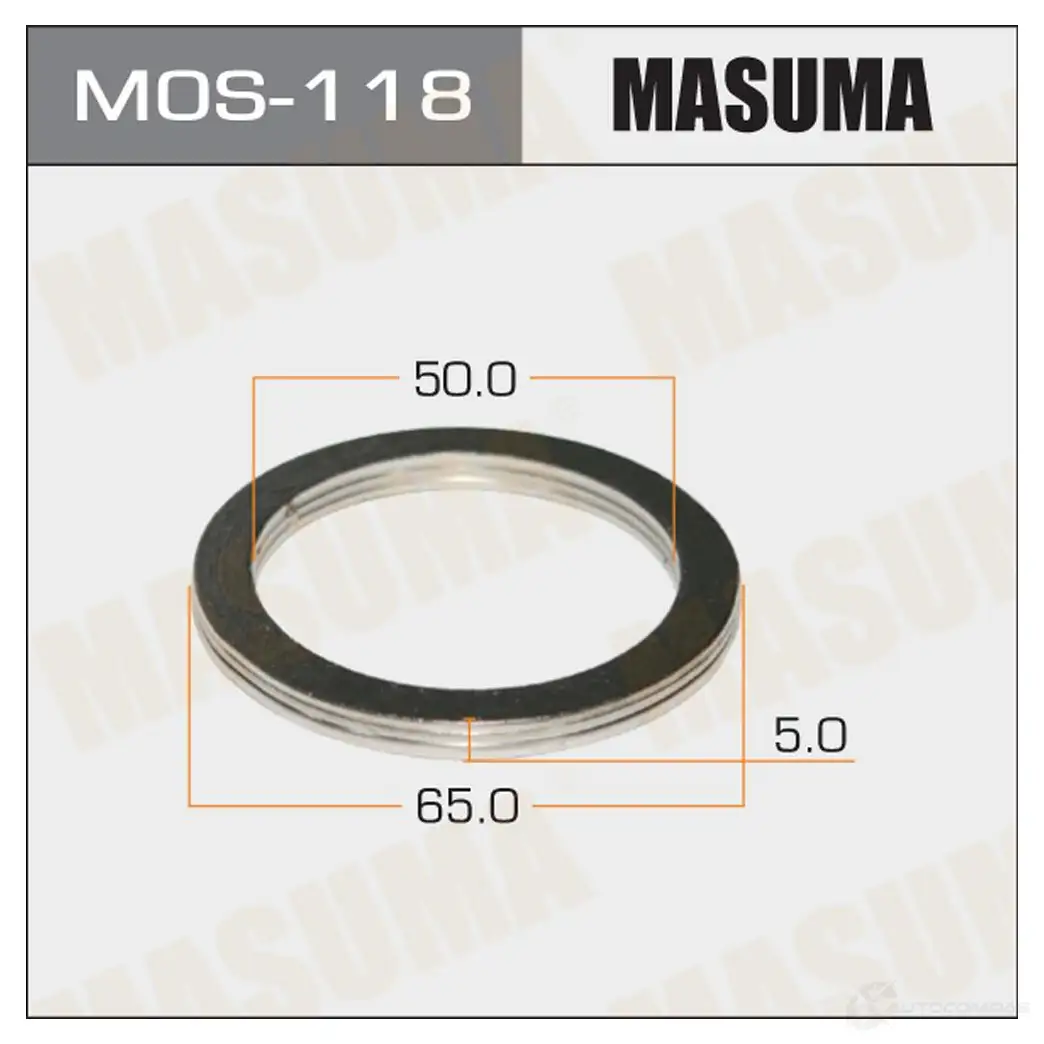 Кольцо уплотнительное глушителя 50х65 уп. 20шт MASUMA 1422883823 MOS-118 5 EEYFG изображение 0