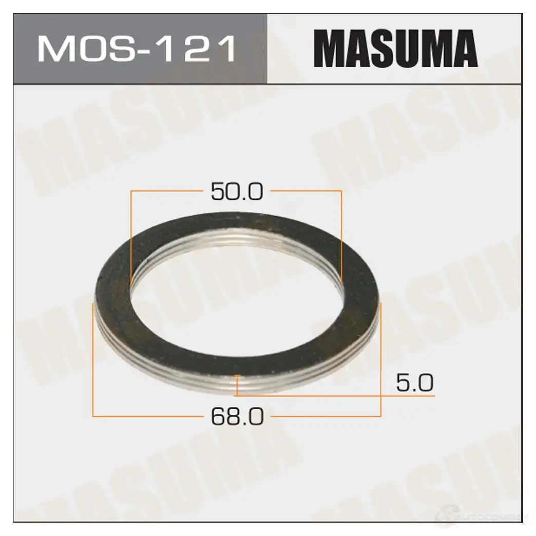 Кольцо уплотнительное глушителя 50х68 уп. 20шт MASUMA K HZIZXA 1422883822 MOS-121 изображение 0