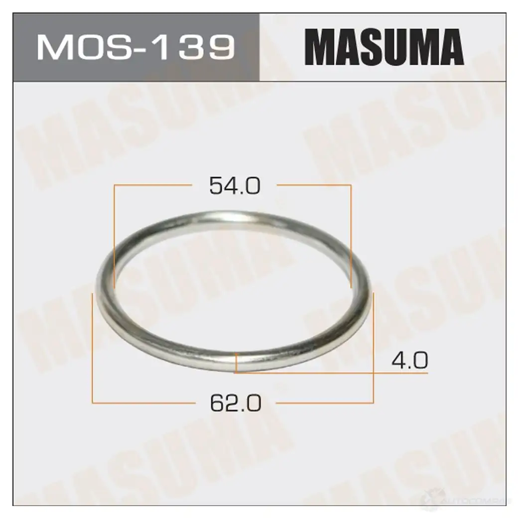 Кольцо уплотнительное глушителя 54.5х62.8 уп. 5шт MASUMA MOS-139 A X9X1VP 1422883808 изображение 0
