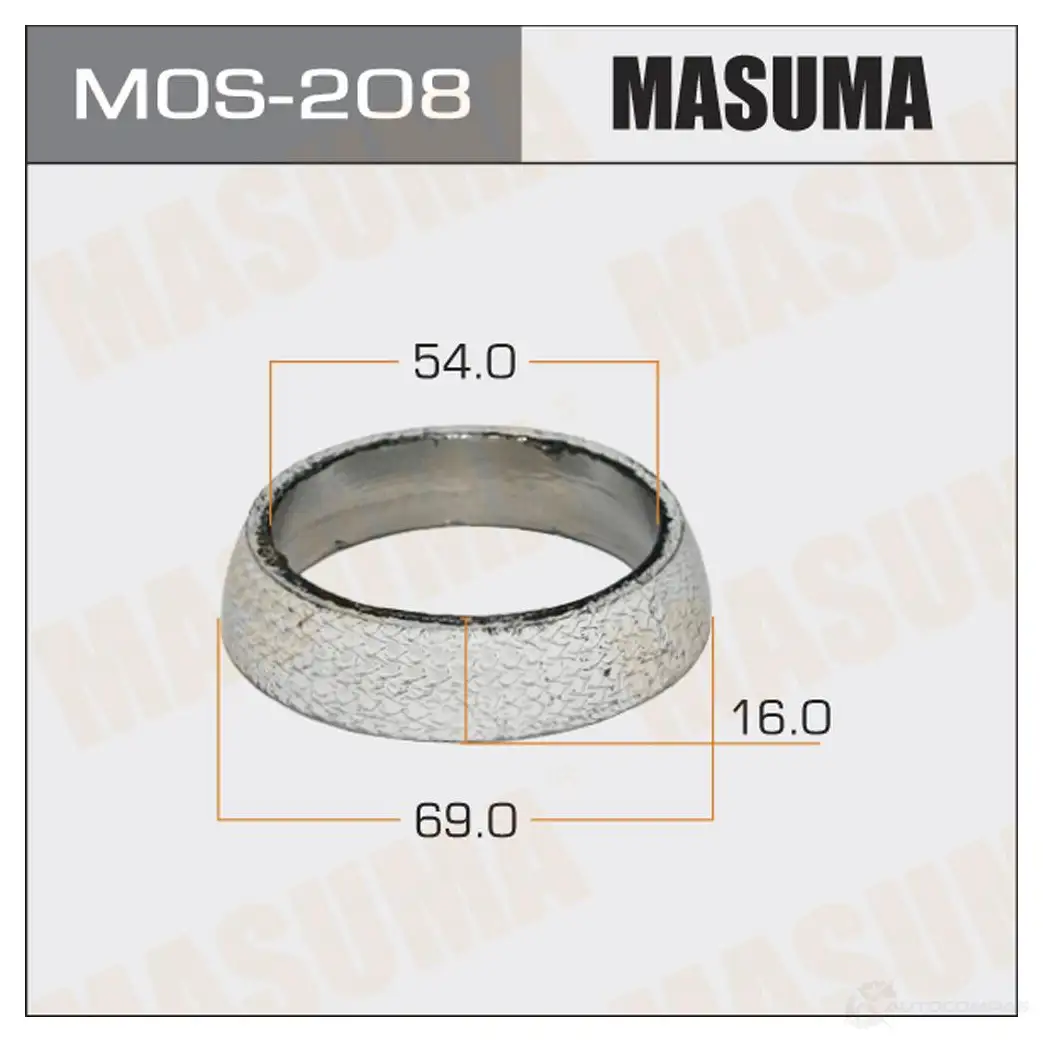 Кольцо уплотнительное глушителя 54x69x16 MASUMA 1422883830 DHRV 11E MOS-208 изображение 0