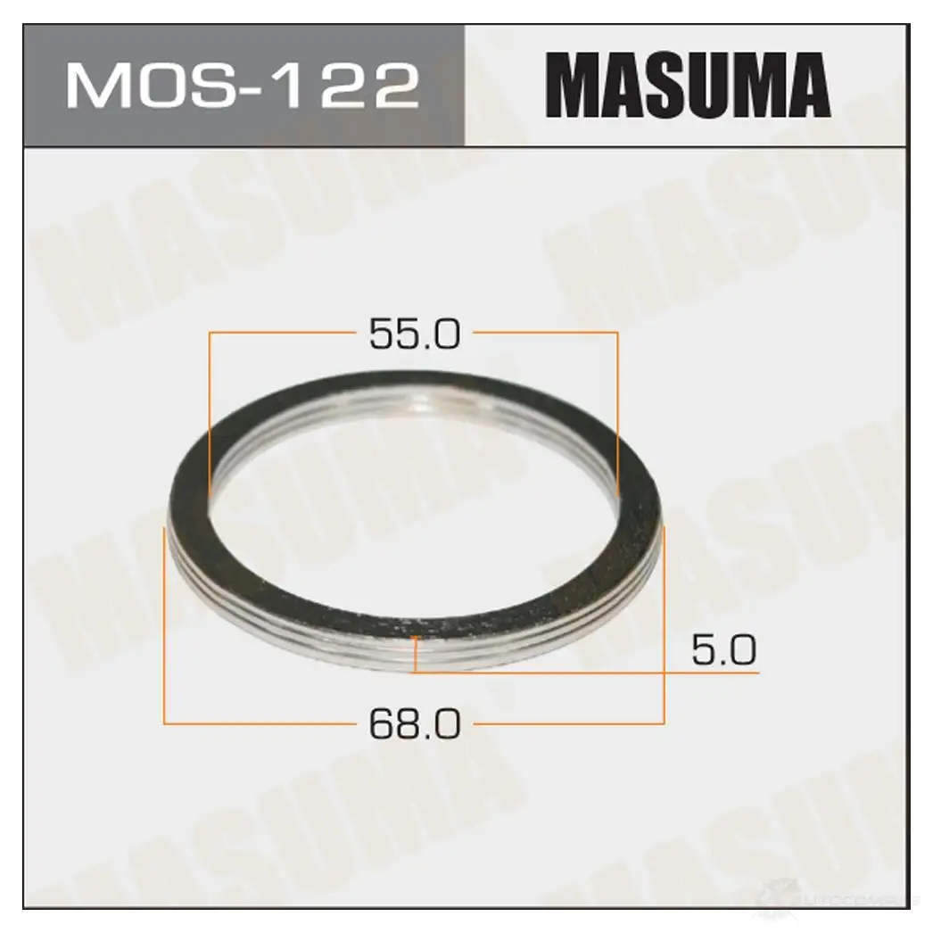 Кольцо уплотнительное глушителя 55х68 уп. 20шт MASUMA 1422883820 MOS-122 KY PE6 изображение 0