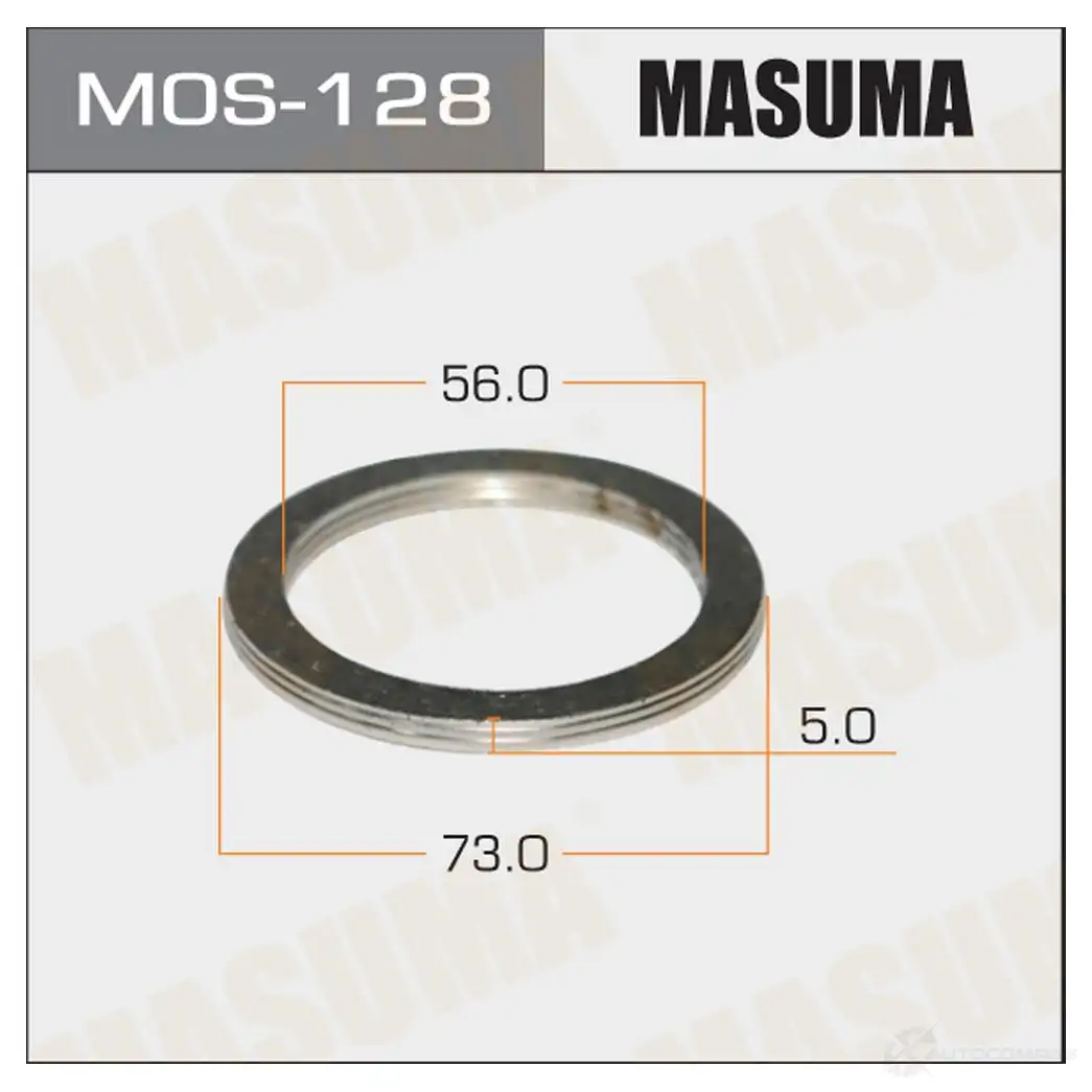 Кольцо уплотнительное глушителя 56х73 уп. 20шт MASUMA MOS128 LT09Z 9LH27K H 1422883816 изображение 0