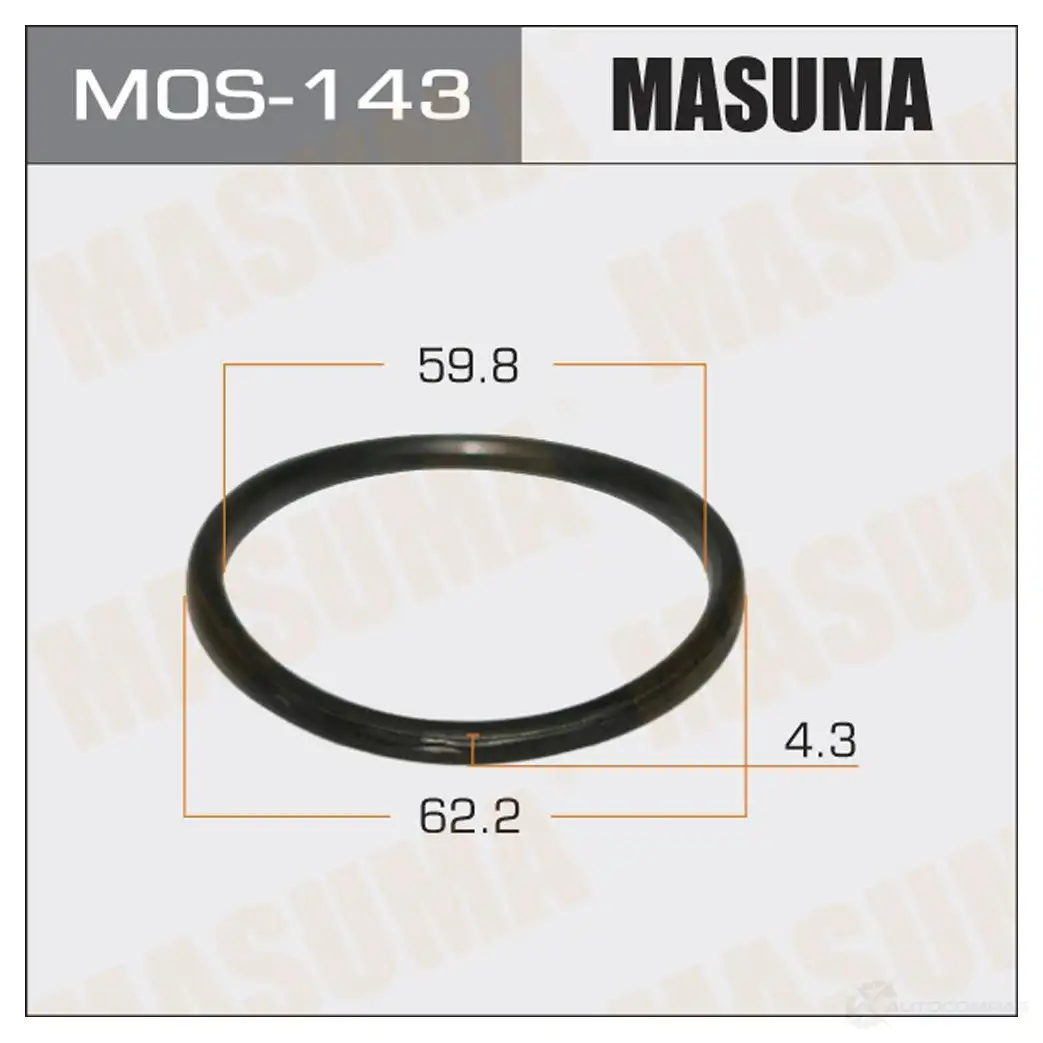 Кольцо уплотнительное глушителя 60х69.5х4.3 уп. 5шт MASUMA 1422883840 E 9JB92A MOS-143 изображение 0