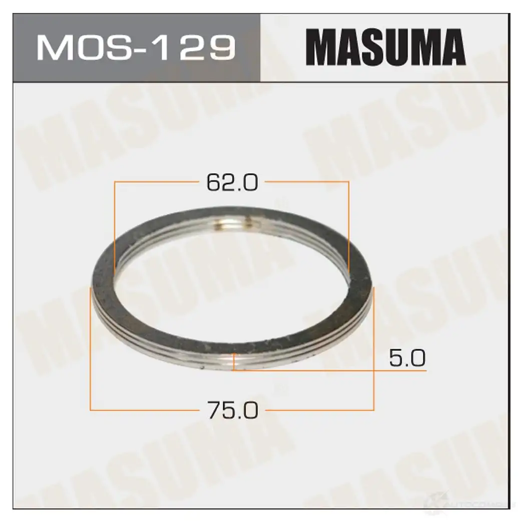 Кольцо уплотнительное глушителя 62х75 уп. 20шт MASUMA 1422883815 MOS-129 C YMA9 изображение 0