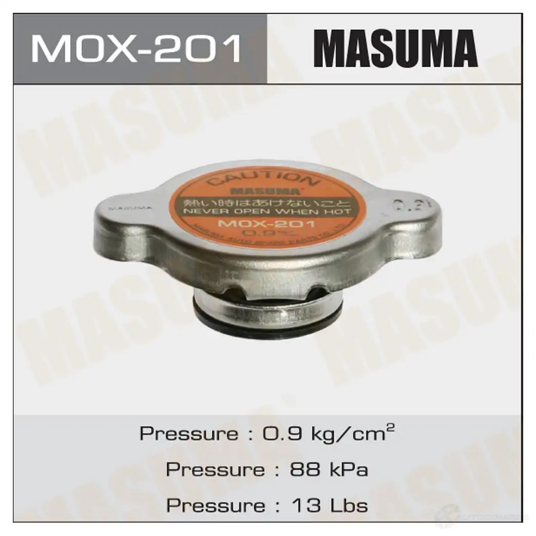Крышка радиатора 0.9 kg/cm2 MASUMA 1422883747 MOX-201 6R7 JS изображение 0