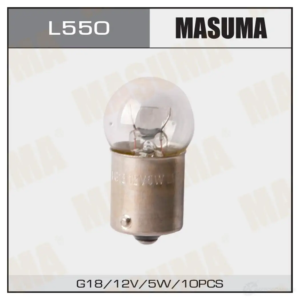 Лампа R5W (BA15s, G18) 12V 5W одноконтактная MASUMA 1422883760 L550 QV KK2 изображение 0