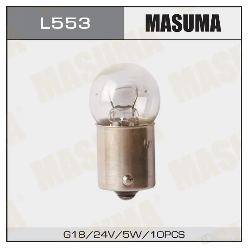 Лампа R5W (BA15s, G18) 24V 5W одноконтактная MASUMA R 2SQO L553 1422883758 изображение 0