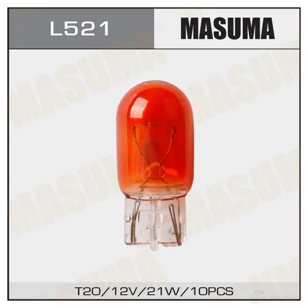 Лампа W21W (W3x16d, T20) 12V 21W ORANGE одноконтактная MASUMA 1422883765 L521 X V4CCVS