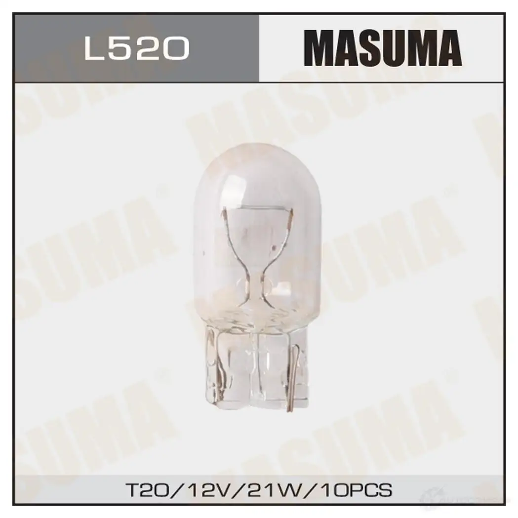 Лампа W21W (W3x16d, T20) 12V 21W одноконтактная MASUMA L520 CQFR PWV 1422883766 изображение 0