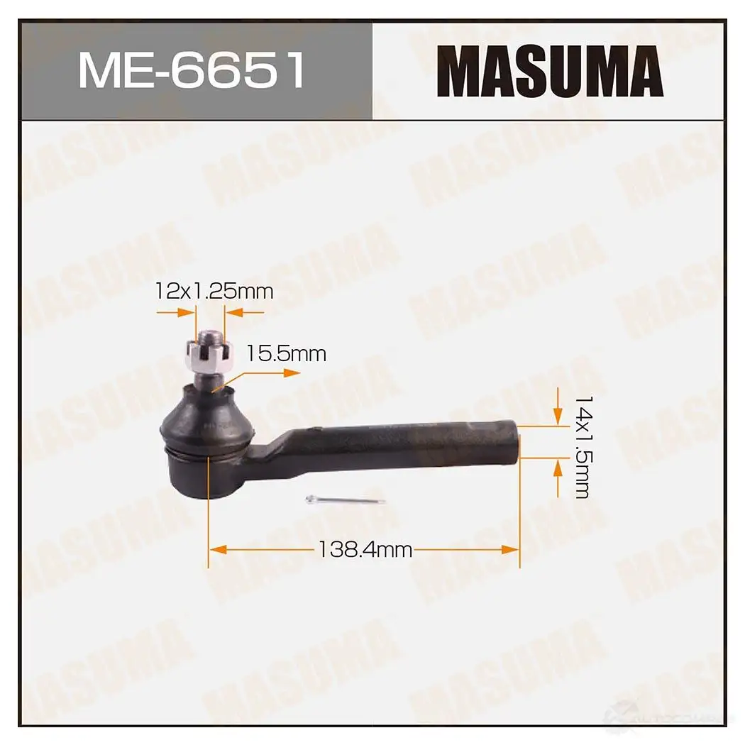 Наконечник рулевой MASUMA ME-6651 LXW8O O4 1422882563 4560116682454 изображение 0