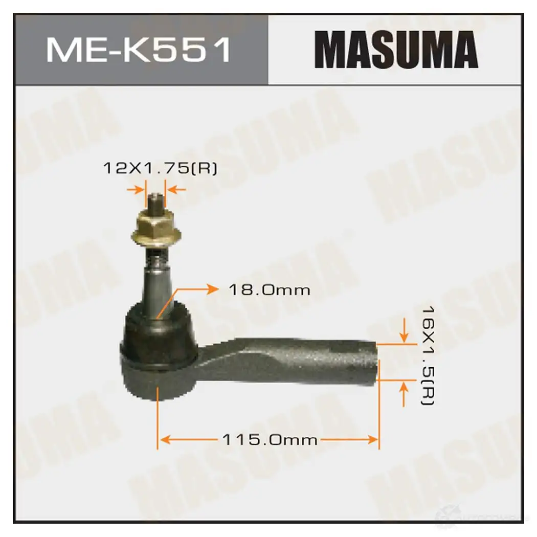 Наконечник рулевой MASUMA 1422882536 PC ZCF ME-K551 4560116683307 изображение 0