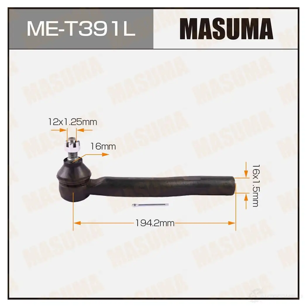 Наконечник рулевой MASUMA 1422882527 4560116682669 ME-T391L ZPY ER изображение 0