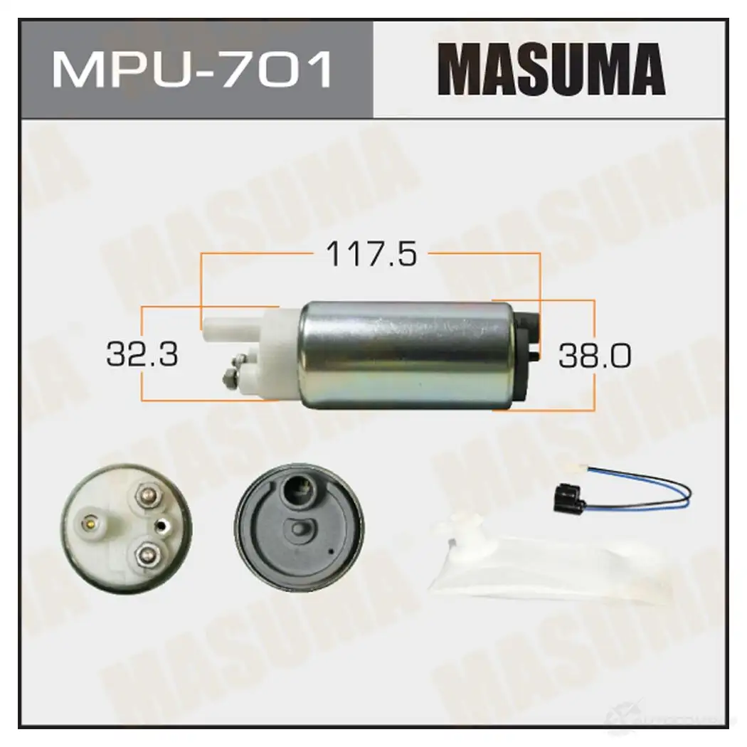 Насос топливный 100L/h, 3kg/cm2 сетка MPU-001 MASUMA 7JQBY LI MPU-701 1422884605 изображение 0