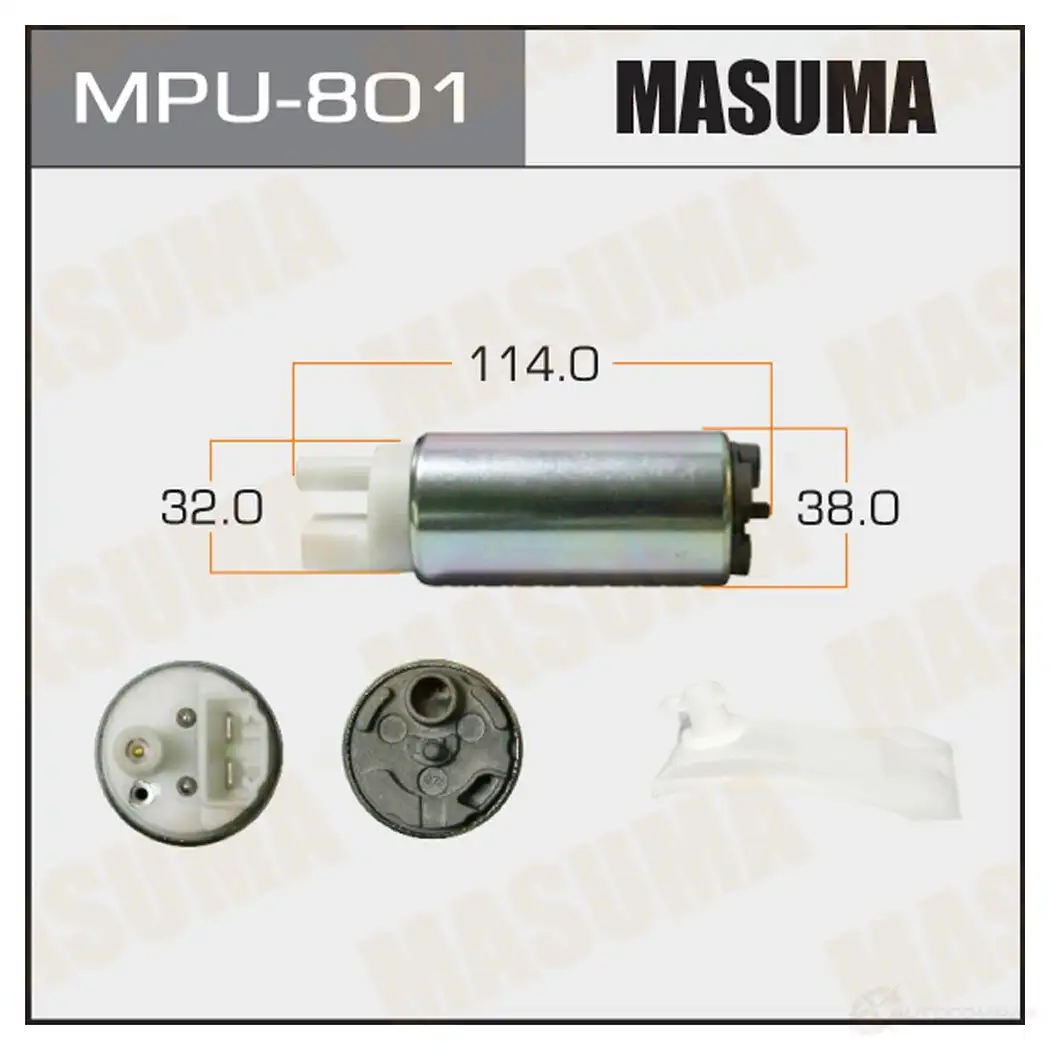 Насос топливный 100L/h, 3kg/cm2 сетка MPU-001 MASUMA E8BTAN H MPU-801 1422884604 изображение 0