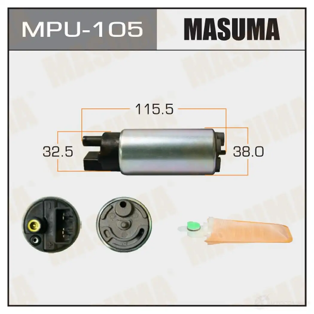 Насос топливный 100L/h, 3kg/cm2 сетка MPU-002 MASUMA MPU-105 1422884645 302 KL изображение 0