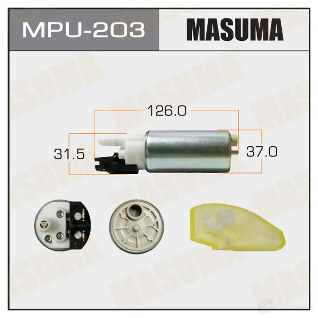 Насос топливный 100L/h, 3kg/cm2 сетка MPU-025 MASUMA MPU-203 1422884614 YIPW ECK изображение 0