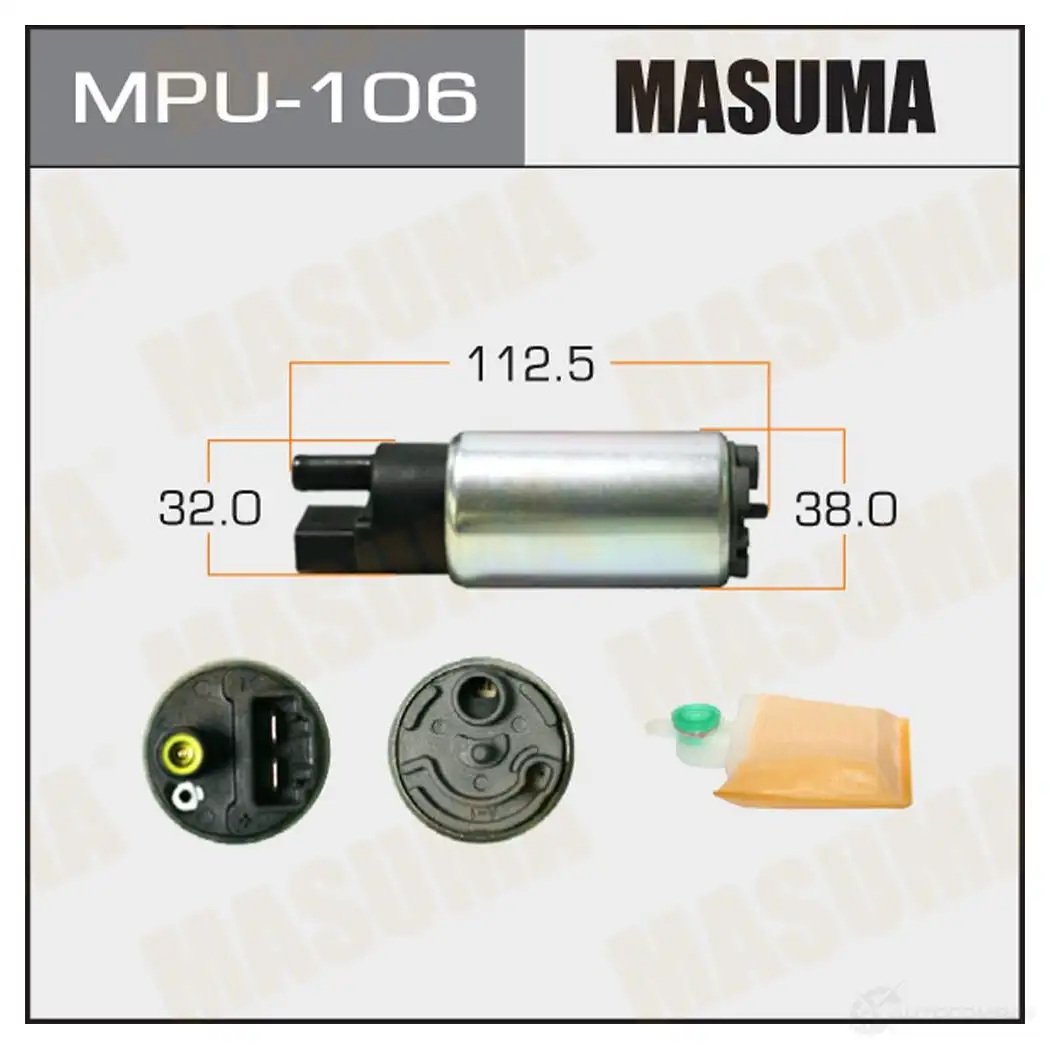 Насос топливный 100L/h, 3kg/cm2 сетка MPU-040 MASUMA M5P RF MPU-106 1422884644 изображение 0