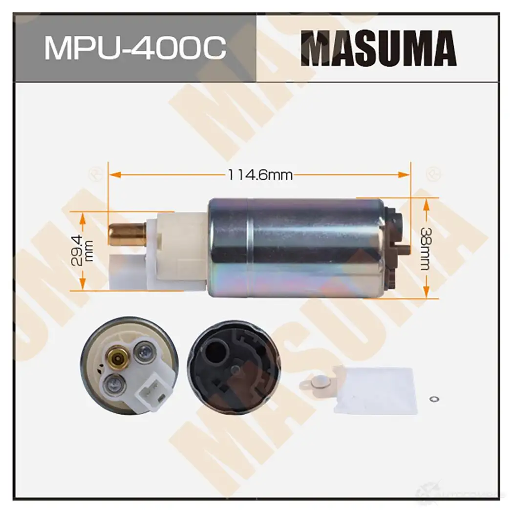 Насос топливный 100L/h, 3kg/cm2 сетка MPU-040, графитовый коллектор MASUMA 1439698593 MPU-400C I U210O изображение 0