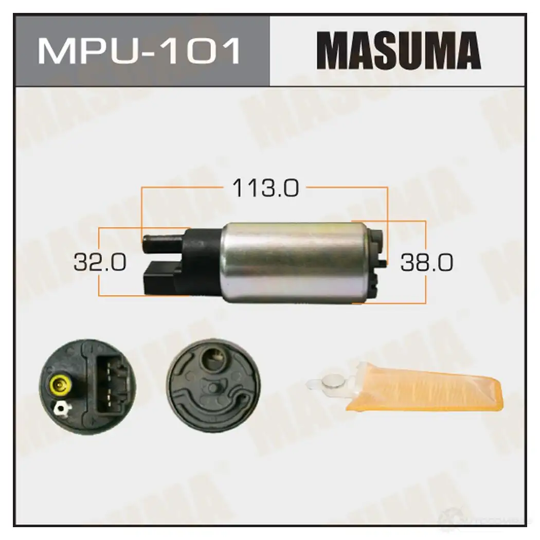 Насос топливный 100L/h, 3kg/cm2, сетка MPU-002 MASUMA MPU-101 JS HVJC 1422884649 изображение 0
