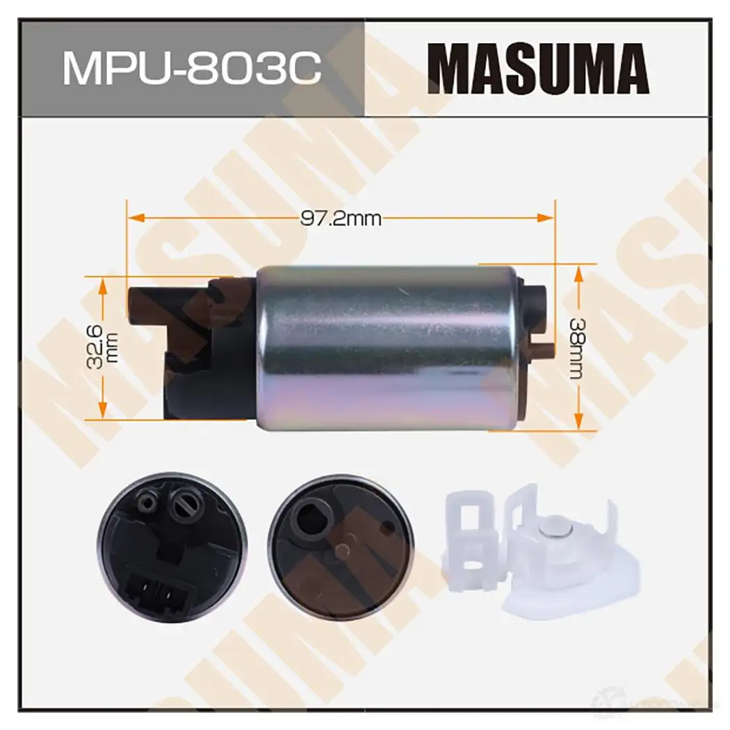Насос топливный 110L/h, 3kg/cm2 сетка MPU-049,графитовый коллектор MASUMA XJNX2F H MPU-803C 1439698600 изображение 0