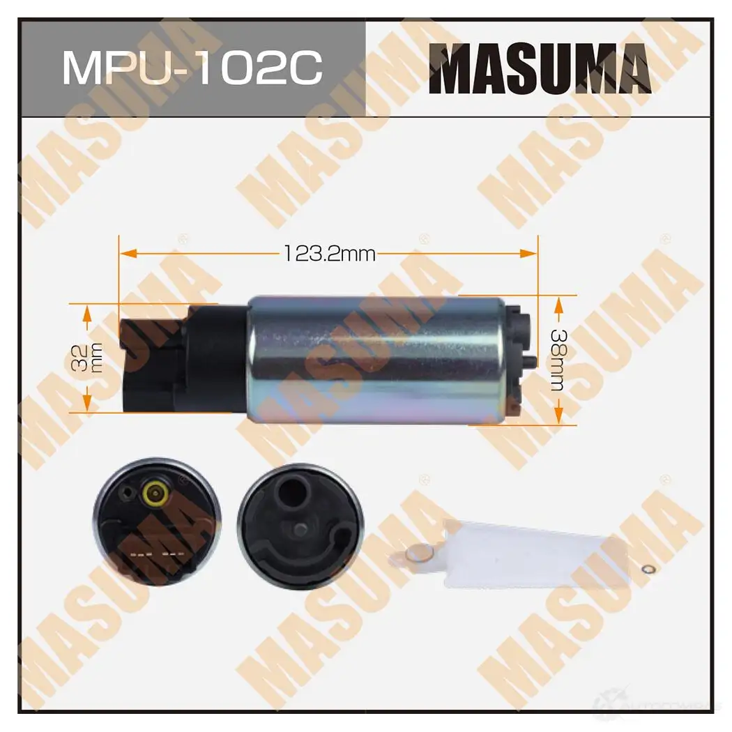 Насос топливный 120L/h, 3kg/cm2, сетка MPU-002, графитовый коллектор MASUMA 1439698570 IAUM IW MPU-102C изображение 0