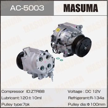 Компрессор кондиционера MASUMA 1440255190 8 62JZ AC-5003 изображение 0