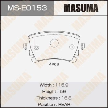 Колодки тормозные дисковые MASUMA RG BF92U MS-E0153 1440255542 изображение 0