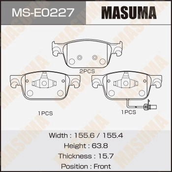 Колодки тормозные дисковые MASUMA MS-E0227 1440255545 U QM4PFR изображение 0