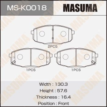 Колодки тормозные дисковые MASUMA 1440255547 EXS ZYAH MS-K0018 изображение 0